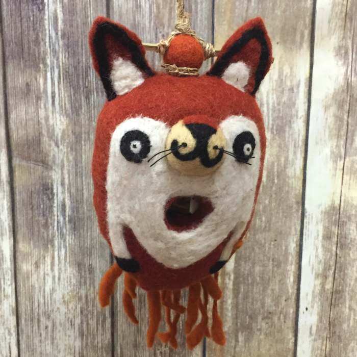 Wild Woolies Felt Bird House Fox